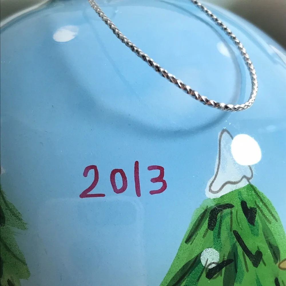 Pier 1 Li Bien Inside Painting Hand Painted Holiday Ornament & Box One of a Kind